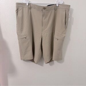 IZOD Golf Big & Tall 46 UPF 50 Swingflex Waistband Chino Cargo Khakis Shorts NWT
